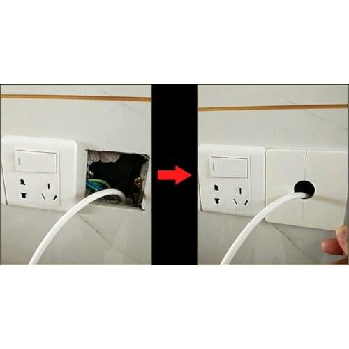 1PCS Plastic Wall Wire Hole Cover 86 Type Junction Box Outlet Cable Protector Pipe Plug Decor Cover Snap-on Plate New