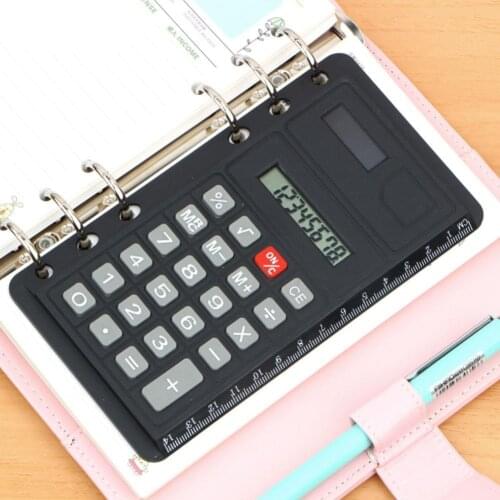 1 Pcs Creative Loose Leaf Binder Calculator with Ruler Notebook Agenda 8 Digits Multifunction Calculating Tools Supplies