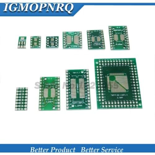 10PCS PCB Board SMD Turn To DIP SOP MSOP SSOP TSSOP SOT23 8 10 14 16 20 24 28 SMT To DIP Adapter Converter Plate