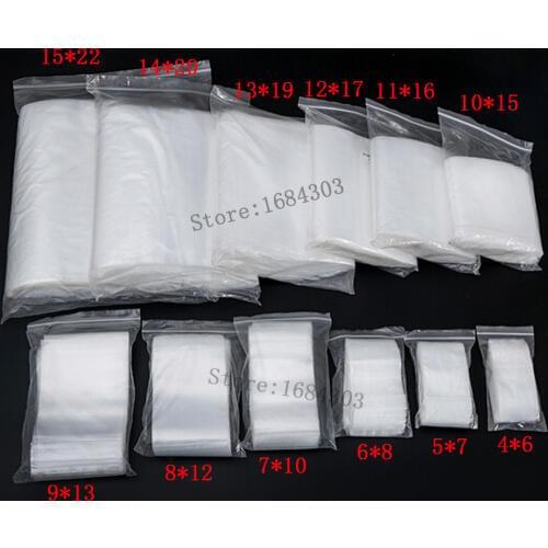 100pcs/pack Jewelry Ziplock Zip Zipped Lock Reclosable Plastic Poly Clear Storage Bags Thickness 0.12mm