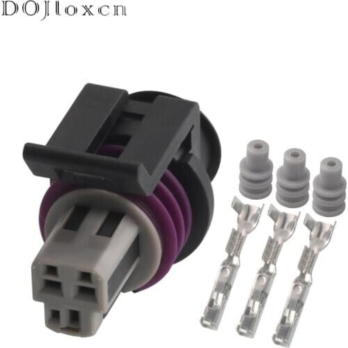 2 Sets 3 Pin Delphi LS TPS AEM MAP GT150 Female Auto Connector Sensor Throttle Plug Black Connectors 15397275 15397149