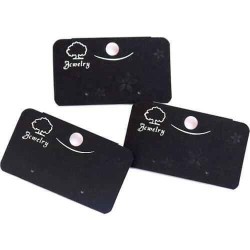 200pcs 5.2x3cm Earring Organizer Ear Studs Jewelry Display Rack Plastic Earring Display Cards Earring Cards black Color