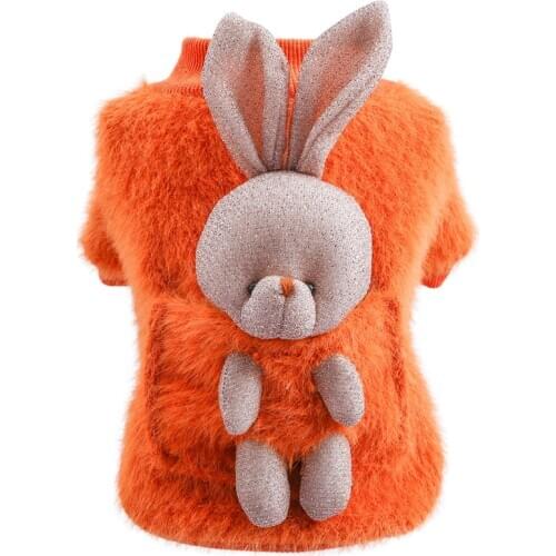 2020 Winter Dog Clothes Soft Plush Puppy Pet Clothes for Small Dogs Chihuahua Costume Dog Sweatshirt Ropa Perro Back Bunny