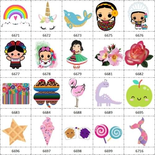 30 Pcs Planar Resin Cartoon Series for Mexico Style Floer Unicorn Food for Crafts Jewelry Making Birthday Girl DIY Accessory