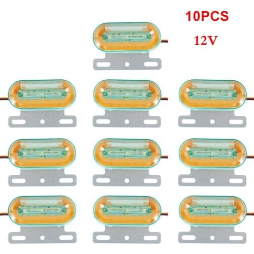 4/10pcs 12V 12LEDs Side Marker Indicator Light Turn Signal Lamp For Pickup Truck Trailer Tail Lights Warning Safety Brake Light