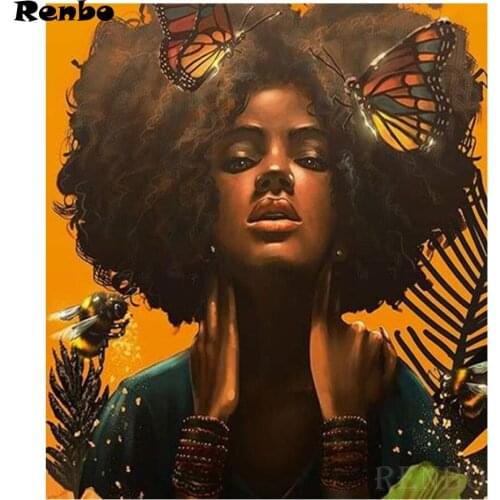 DIY 5D Diamond Embroidery Diamond Mosaic Picture African women Full square Round drill rhinestone Diamond Painting Cross Stitch