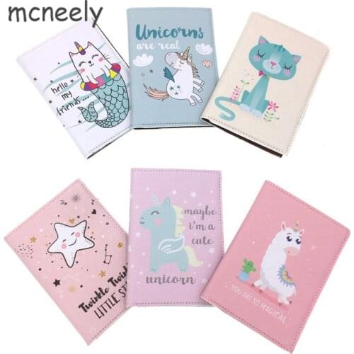 Brand Cute Unicorn Mermaid Cat Passport Cover Women Passport Holder Travel Covers for Passports Girls Case for Passport Leather