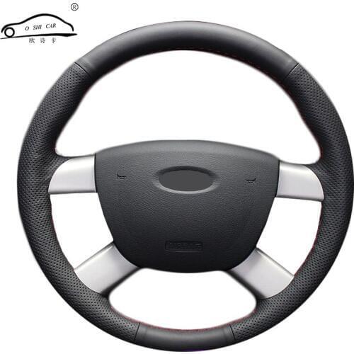 Genuine Leather car steering wheel Cover For Ford Kuga 2008-2011 Focus 2 2005-2011C-MAX 2007-2010/Steering-Wheel Handlebar Braid