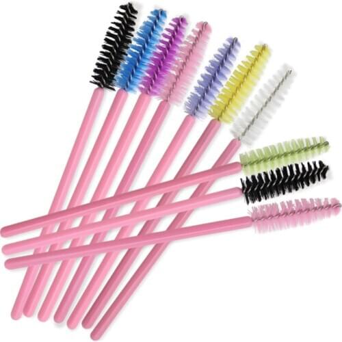 HOT 50 Pcs Disposable Eyelash Brush Soft Head For Eyelashes portable eyelash comb Microbrush brushes for women Makeup tools