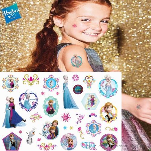 Hasbro Princess Elsa Frozen Children Cartoon Temporary Tattoo Sticker For Girl Cartoon Toy Birthday party Waterproof Girl Gift