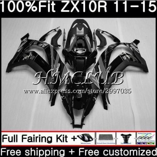 Injection For KAWASAKI NINJA ZX 10R 2011 2012 2013 2014 2015 64HC.11 ZX-10R ZX 10 R 1000 ZX10R Glossy black 11 12 13 15 Fairing