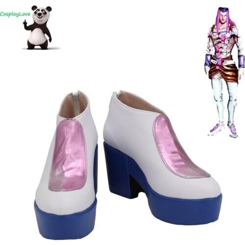 JojoS Bizarre Adventure：Stone Ocean Narciso Anasui White Cosplay Shoes Long Boots Custom Made CosplayLove