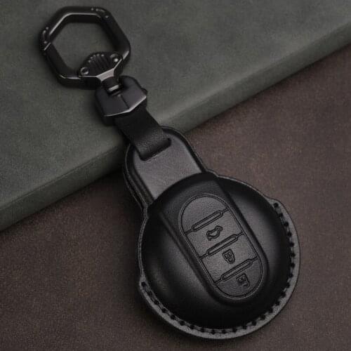 Leather Car Key Bag Cases Cover Cup Set Fit for BMW MINI Cooper 2014 2015 f55 3 f56 key