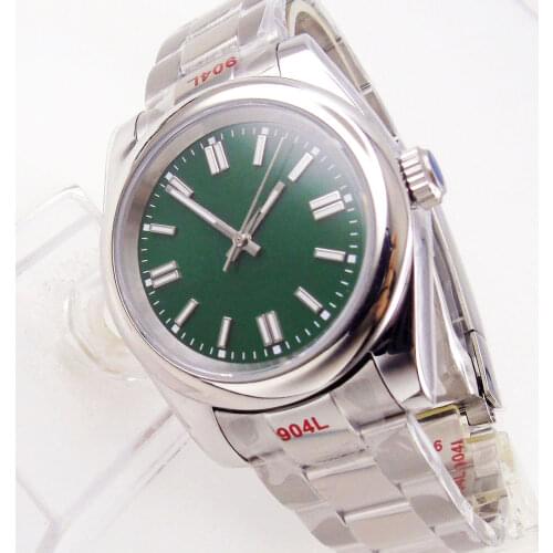 Bliger 36mm/39mm Sapphire Mens Watch Miyota 8215/Mingzhu 2813 Unisex Fix Bezel Lume Oyster Band Blue/Yellow/Green/Black/Orange