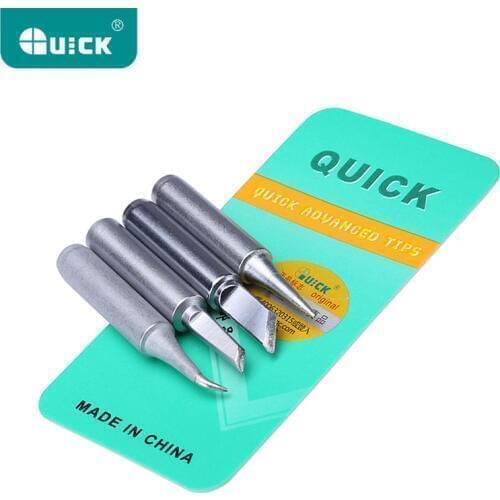 4Pcs Original QUICK Soldering Tips Lead-free 900M Serise Iron Tip Welding Sting for 936 936A Soldering Rework Station Tools Kit