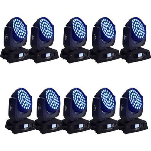 10pcs/lot dj light kit led wash moving head 4 in1 zoom 36 x 12w rgbw zoom wash LED moving heads