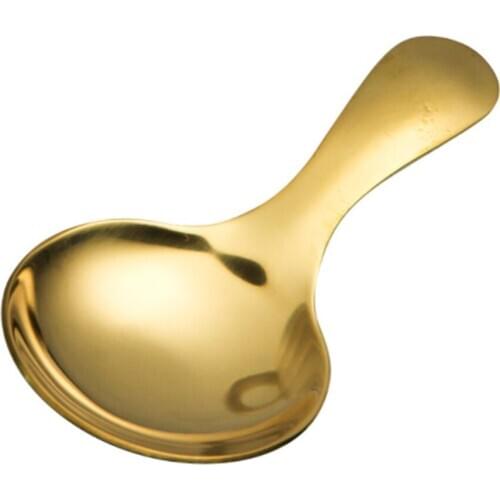 Stainless Steel Spoon Short Handle Tea Coffee Spoon Small Kids Spoon Kitchen Condiment Sugar Salt Spice Scoop Ice Cream Scoop