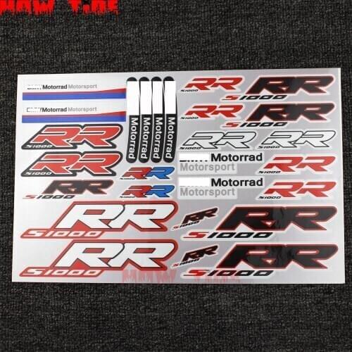 New Motorcycle Stickers Body Reflective Waterproof Body Fuel Tank Tail Box Logo Decals Kit Set for BMW S1000RR S1000 Rr
