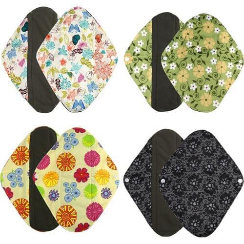 New Organic bamboo inner washable reusable menstrual pads sanitary pads lady cloth pad panty liner Feminine Hygiene pad