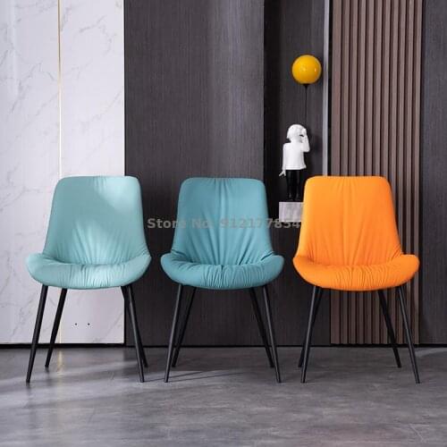 Nordic dining chair modern minimalist light luxury household makeup stool Italian hotel net red restaurant wrought iron desk cha