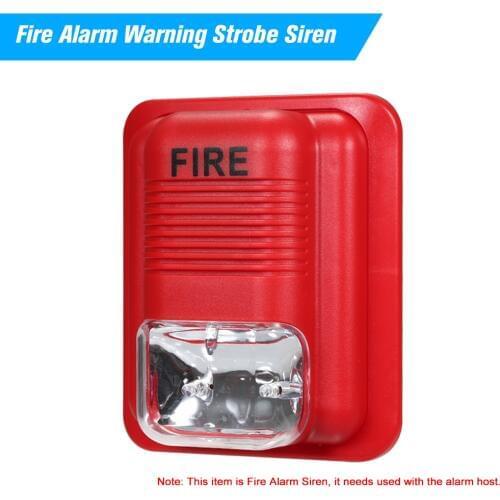 Fire Alarm Warning Strobe Siren Horn Sound & Strobe Alert Security System for Home Office Hotel Restaurant