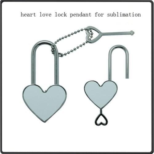 Blank lock charm for sublimation pendant for thermal transfer consumables Square heart round optional