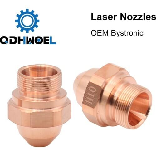 QDHWOEL OEM Bystronic H Series Laser Nozzles Dia.13mm Single Layer M10 Caliber 0.8-3mm for Fiber Laser Cutting Head