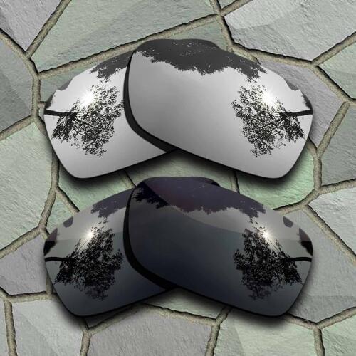 Grey Black&Chrome Sunglasses Polarized Replacement Lenses for Oakley Crankcase