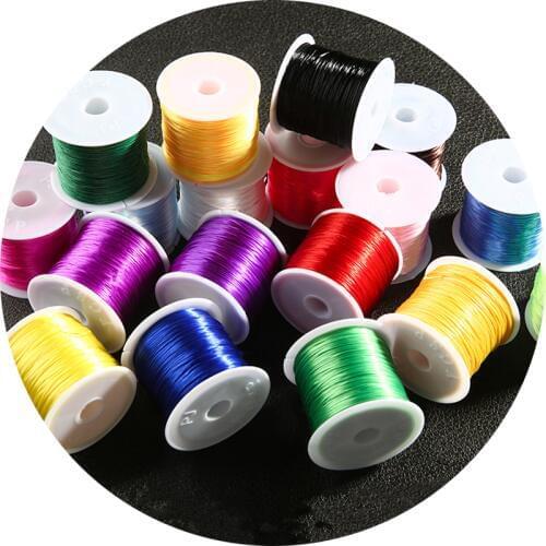 50M/Roll 0.8-1mm Color Flexible Elastic Crystal Line Rope Cord For Jewelry Making Beading Bracelet Wire Fishing Thread Rope