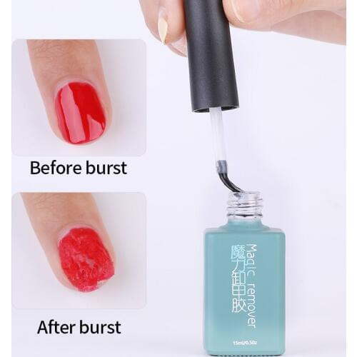 15ml UV LED Gel Nail Polish Burst Magic Remover Gel for Remove Soak Off Gel Polish Nail Art Solution Cleaner Remover Liquid