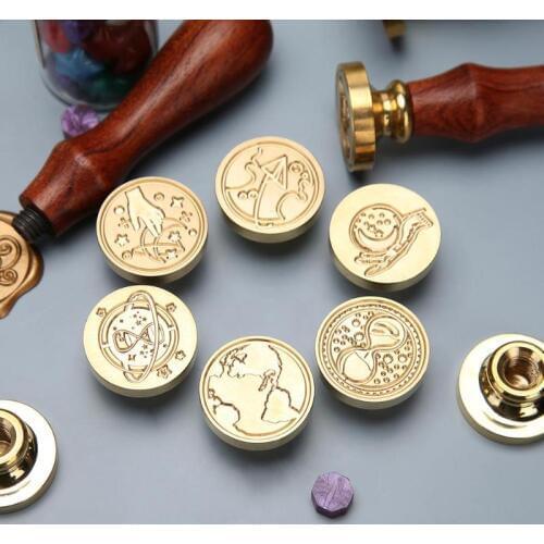 Retro Wax Seal Stamps Cosmic Starry Sky Sealing Wax Stamp Rosewood Handle For Handmade Letter Envelope Wedding DIY Craft Gifts