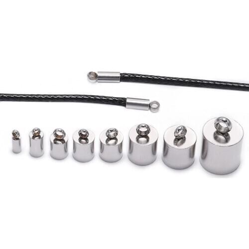10pcs2-10mm Stainless Steel Clasps Hooks Cords End Caps Cord For Jewelry Making Bracelet Necklace DIY Jewelry Findings Wholesale