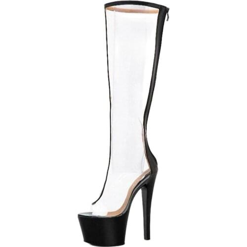 2021 Summer Ladies Boots Stilettos heels Peep toe Waterproof After the zipper Transparent Half Boots green Sliver Womens shoes