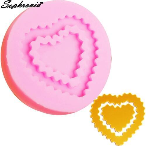 10PCS/SET Love Ring Frame Silicone Mold Cake Decoration Fondant Cake 3D Cake Tools Cake Decorating Tools M524 ,6.3*6.3*0.8cm