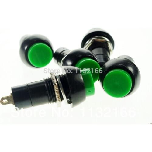 12mm Hole Green NO 2 Pin SPST Momentary Push Button Switch