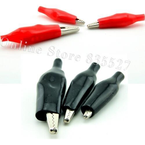 20PCS/LOT (Red and black each 10PCS) Medium alligator clip sheath jacket clamp power clamp test clamp alligator clip Crocodile