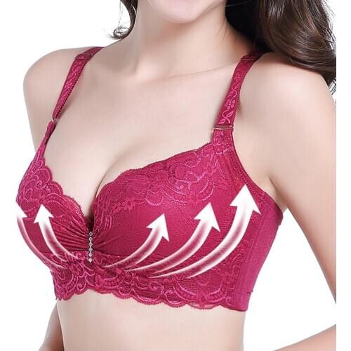 2020 The new large size ladies bra ultra-thin breathable and effective sweat-absorbing lace fabric ladies underwear gathers the