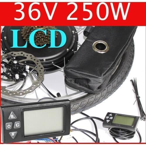 36V 250W LCD Electric Bike Disc brake kit ,DC hub motor conversion kits ,ebike kits ,Front wheel or rear wheel 398565851
