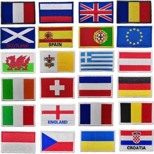 3D Embroidered Patch Of National Flag Badges Various Countiries 5.2*8CM High Temperature Ironing Used For Clothes Decoration