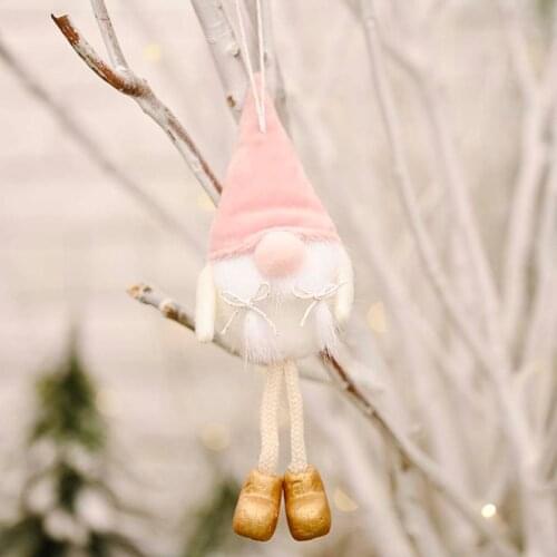 4pcs Christmas Swedish Long Leg Gnome Santa Plush Doll Ornaments Hanging Xmas Tree Holiday Home Party Decoration Kids Gift