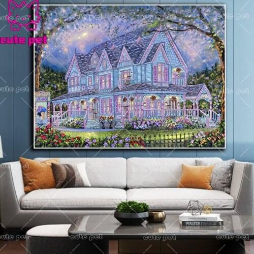 5D Square/Round Drill European architecture Embroidery Patterns Diamond Mosaic sale DIY Diamond Painting Cross Stitch Rhinestone