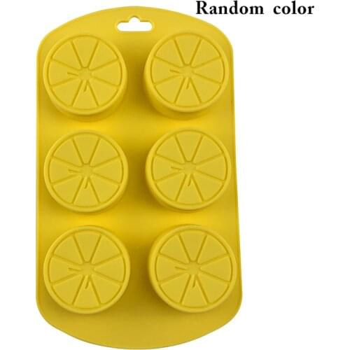 6 Cavities Silicone Candy Mold Strawberry Lemon Fruit Shaped Mold Kitchen DIY Chocolate Jelly Pudding Baking Tool Random Color