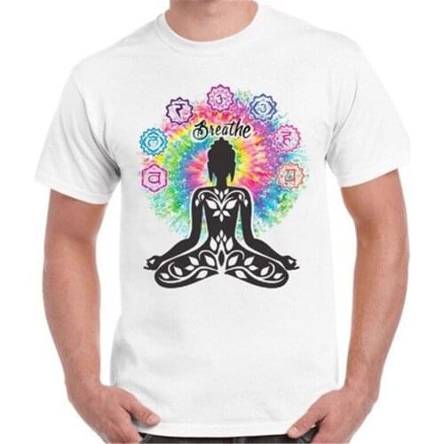 Aztec Yoga Buddha Chakra Meditation Breath Cool Retro T Shirt Men Cotton TShirt Tees Tops Streetwear Harajuku
