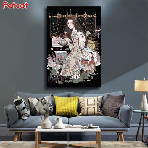 5d diy diamond painting Abstract cartoon art, cute princess girl diamond painting cross stitch mosaic embroidery diamond PP1815