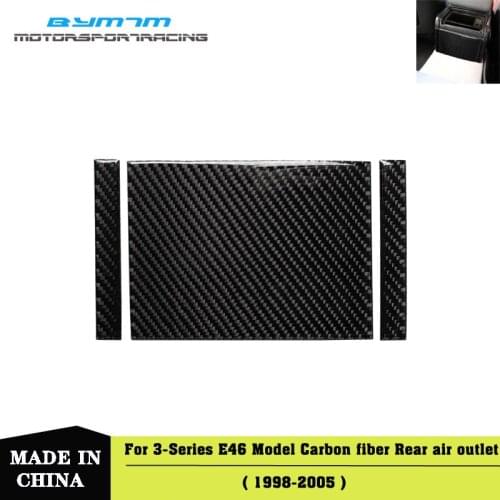 Real Carbon fiber Decorative sticker for rear seat outlet Auto interior Car accessories For BMW 3 Series E46