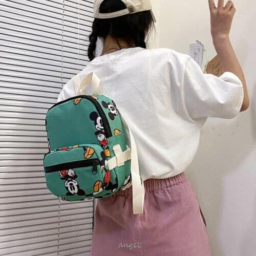 Disney Children Bag Mickey Mouse Childrens Bacpack Autumn Mickey Minnie Mouse Pattern Backpack for Kids Gifts