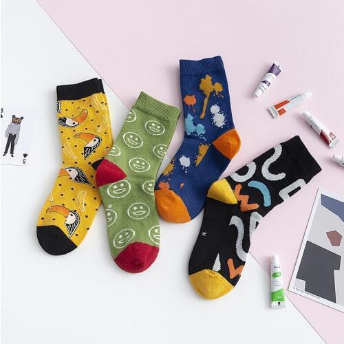Children Cotton Socks Cartoon Animal Flamingo Dinosaur Embroidery Print Socks Boys Girls Kids Funny Colorful Footwear Fashion
