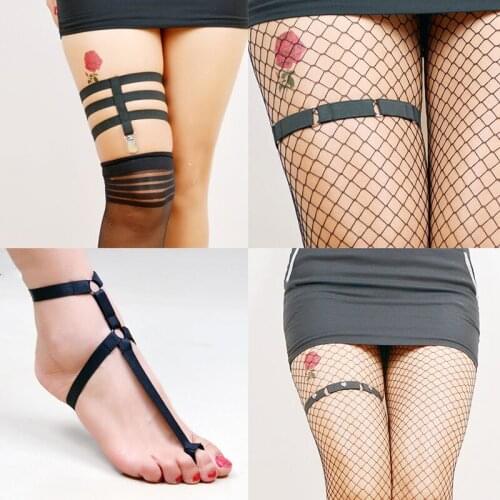 HANAERNES Sexy Women Popular Female Sexy Garter Belt Punk Leather Garters Leg Ring Harness Gifts High Quality Adjustable Size