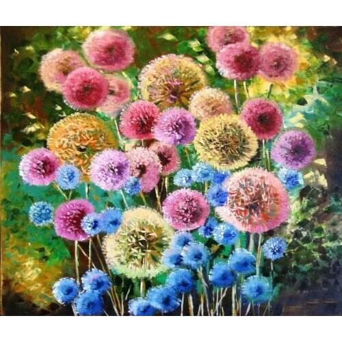 Jmine Div 5D Colorful Dandelion Full Diamond Painting cross stitch kits art High Quality Plant 3D paint by diamonds