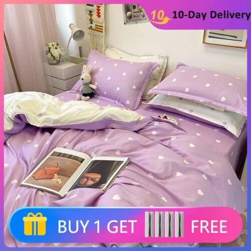 Purple Love Duvet Cover Comforter Bedding Sets Twin Size Queen King Bed Linen 2 People Bed Sheets And Pillowcases Home Textile